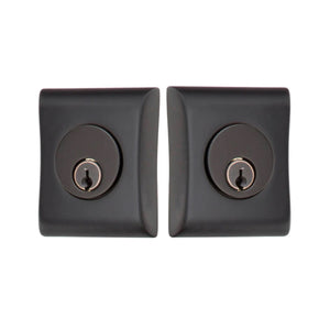 NEOS DEADBOLT WITH 2-3/8" BACKSET AND 1/4" ROUND FACEPLATE AND STRIKEPLATE