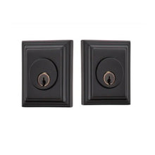 Load image into Gallery viewer, WILSHIRE DEADBOLT WITH 2-3/8&quot; BACKSET AND 1/4&quot; ROUND FACEPLATE AND STRIKEPLATE
