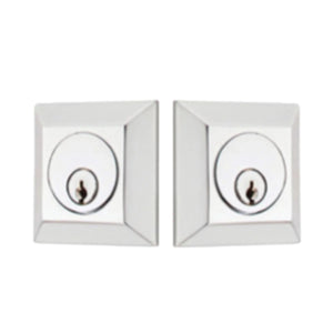 QUINCY DEADBOLT WITH 2-3/8" BACKSET AND 1/4" ROUND FACEPLATE AND STRIKEPLATE