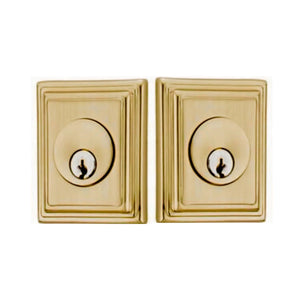 WILSHIRE DEADBOLT WITH 2-3/8" BACKSET AND 1/4" ROUND FACEPLATE AND STRIKEPLATE