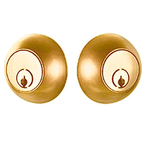 REGULAR DEADBOLT WITH 2-3/8" BACKSET AND 1/4" ROUND FACEPLATE AND STRIKEPLATE