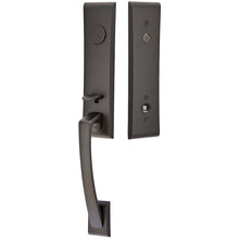 Load image into Gallery viewer, APOLLO FLAT BLACK (US19) HANDLESET DUMMY [4805] W/ 2-3/8&quot; BACKSET AND 1/4&quot; ROUND FACEPLATE AND STRIKEPLATE W/ INTERIOR LEVER
