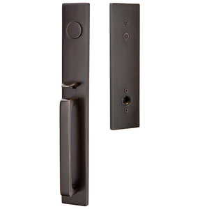 LAUSANNE OIL RUBBED BRONZE (US10B) HANDLESET DUMMY [4809] W/ 2-3/8" BACKSET AND 1/4" ROUND FACEPLATE AND STRIKEPLATE W/ INTERIOR KNOB
