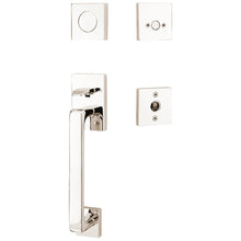 Load image into Gallery viewer, BADEN POLISHED NICKEL (US14) HANDLESET DUMMY [4810] W/ 2-3/8&quot; BACKSET AND 1/4&quot; ROUND FACEPLATE AND STRIKEPLATE W/ INTERIOR LEVER
