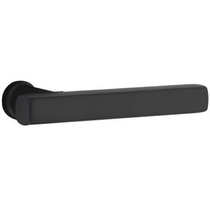APOLLO FLAT BLACK (US19) HANDLESET SINGLE-CYLINDER [4815] W/ 2-3/8" BACKSET AND 1/4" ROUND FACEPLATE AND STRIKEPLATE W/ INTERIOR LEVER