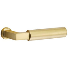 Load image into Gallery viewer, LAUSANNE SATIN BRASS (US4) HANDLESET DUMMY [4809] W/ 2-3/8&quot; BACKSET AND 1/4&quot; ROUND FACEPLATE AND STRIKEPLATE W/ INTERIOR LEVER
