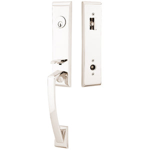 APOLLO POLISHED NICKEL (US14) HANDLESET SINGLE-CYLINDER [4815] W/ 2-3/8" BACKSET AND 1/4" ROUND FACEPLATE AND STRIKEPLATE W/ INTERIOR KNOB