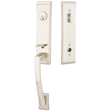 Load image into Gallery viewer, APOLLO SATIN NICKEL (US15) HANDLESET SINGLE-CYLINDER [4815] W/ 2-3/8&quot; BACKSET AND 1/4&quot; ROUND FACEPLATE AND STRIKEPLATE W/ INTERIOR LEVER
