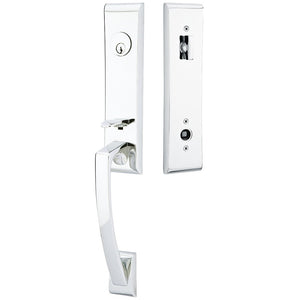APOLLO POLISHED CHROME (US26) HANDLESET SINGLE-CYLINDER [4815] W/ 2-3/8" BACKSET AND 1/4" ROUND FACEPLATE AND STRIKEPLATE W/ INTERIOR KNOB