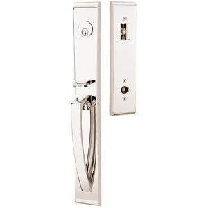 ORION POLISHED NICKEL (US14) HANDLESET SINGLE-CYLINDER [4816] W/ 2-3/8" BACKSET AND 1/4" ROUND FACEPLATE AND STRIKEPLATE W/ INTERIOR LEVER