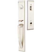 Load image into Gallery viewer, ORION SATIN NICKEL (US15) HANDLESET SINGLE-CYLINDER [4816] W/ 2-3/8&quot; BACKSET AND 1/4&quot; ROUND FACEPLATE AND STRIKEPLATE W/ INTERIOR LEVER
