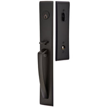 Load image into Gallery viewer, ORION FLAT BLACK (US19) HANDLESET SINGLE-CYLINDER [4816] W/ 2-3/8&quot; BACKSET AND 1/4&quot; ROUND FACEPLATE AND STRIKEPLATE W/ INTERIOR KNOB
