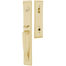 Load image into Gallery viewer, ORION SATIN BRASS (US4) HANDLESET SINGLE-CYLINDER [4816] W/ 2-3/8&quot; BACKSET AND 1/4&quot; ROUND FACEPLATE AND STRIKEPLATE W/ INTERIOR KNOB

