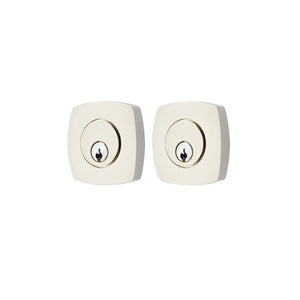 URBAN MODERN DEADBOLT WITH 2-3/8" BACKSET AND 1/4" ROUND FACEPLATE AND STRIKEPLATE