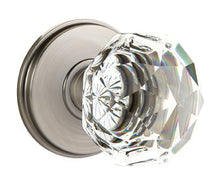 Load image into Gallery viewer, DIAMOND GLASS (CK) PRIVACY (BED/BATH) KNOB WITH 2-3/8&quot; BACKSET AND 1/4&quot; ROUND FACEPLATE AND STRIKEPLATE
