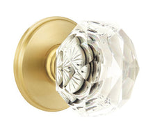 Load image into Gallery viewer, DIAMOND GLASS (CK) PASSAGE (HALL/CLOSET) KNOB WITH 2-3/8&quot; BACKSET AND 1/4&quot; ROUND FACEPLATE AND STRIKEPLATE
