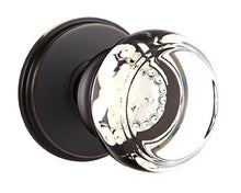 Load image into Gallery viewer, GEORGETOWN GLASS (GT) PASSAGE (HALL/CLOSET) KNOB WITH 2-3/8&quot; BACKSET AND 1/4&quot; ROUND FACEPLATE AND STRIKEPLATE
