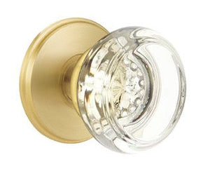 GEORGETOWN GLASS (GT) PRIVACY (BED/BATH) KNOB WITH 2-3/8" BACKSET AND 1/4" ROUND FACEPLATE AND STRIKEPLATE