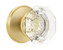 Load image into Gallery viewer, OLD TOWN GLASS (OT) PASSAGE (HALL/CLOSET) KNOB WITH 2-3/8&quot; BACKSET AND 1/4&quot; ROUND FACEPLATE AND STRIKEPLATE
