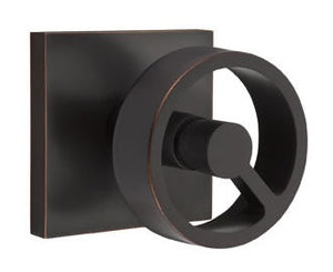 SPOKE (SPK) PRIVACY (BED/BATH) KNOB WITH 2-3/8" BACKSET AND 1/4" ROUND FACEPLATE AND STRIKEPLATE