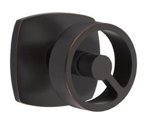 SPOKE (SPK) PRIVACY (BED/BATH) KNOB WITH 2-3/8" BACKSET AND 1/4" ROUND FACEPLATE AND STRIKEPLATE