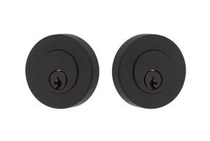 MODERN DISC DEADBOLT WITH 2-3/8" BACKSET AND 1/4" ROUND FACEPLATE AND STRIKEPLATE