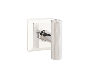 THE ACE KNURLED (ACEKN) PRIVACY (BED/BATH) KNOB WITH 2-3/8" BACKSET AND 1/4" ROUND FACEPLATE AND STRIKEPLATE