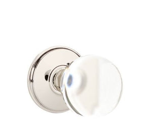 BRISTOL GLASS (BL) PASSAGE (HALL/CLOSET) KNOB WITH 2-3/8" BACKSET AND 1/4" ROUND FACEPLATE AND STRIKEPLATE WITH TRADITIONAL ROSETTE