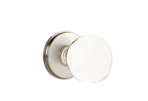 BRISTOL GLASS (BL) PRIVACY (BED/ BATH) KNOB WITH 2-3/8" BACKSET AND 1/4" ROUND FACEPLATE AND STRIKEPLATE WITH TRADITIONAL ROSETTE