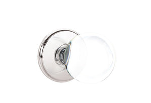 BRISTOL GLASS (BL) PASSAGE (HALL/CLOSET) KNOB WITH 2-3/8" BACKSET AND 1/4" ROUND FACEPLATE AND STRIKEPLATE WITH TRADITIONAL ROSETTE
