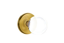 Load image into Gallery viewer, BRISTOL GLASS (BL) PASSAGE (HALL/CLOSET) KNOB WITH 2-3/8&quot; BACKSET AND 1/4&quot; ROUND FACEPLATE AND STRIKEPLATE WITH TRADITIONAL ROSETTE
