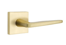Load image into Gallery viewer, BADEN SATIN BRASS (US4) HANDLESET SINGLE-CYLINDER [4820] W/ 2-3/8&quot; BACKSET AND 1/4&quot; ROUND FACEPLATE AND STRIKEPLATE W/ INTERIOR LEVER
