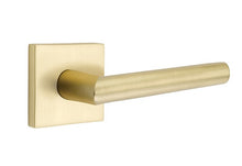 Load image into Gallery viewer, BADEN SATIN BRASS (US4) HANDLESET SINGLE-CYLINDER [4820] W/ 2-3/8&quot; BACKSET AND 1/4&quot; ROUND FACEPLATE AND STRIKEPLATE W/ INTERIOR LEVER
