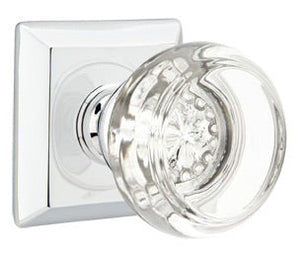 GEORGETOWN GLASS (GT) PRIVACY (BED/BATH) KNOB WITH 2-3/8" BACKSET AND 1/4" ROUND FACEPLATE AND STRIKEPLATE