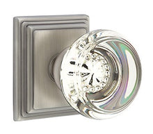 Load image into Gallery viewer, GEORGETOWN GLASS (GT) PASSAGE (HALL/CLOSET) KNOB WITH 2-3/8&quot; BACKSET AND 1/4&quot; ROUND FACEPLATE AND STRIKEPLATE
