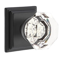 Load image into Gallery viewer, OLD TOWN GLASS (OT) PRIVACY (BED/BATH) KNOB WITH 2-3/8&quot; BACKSET AND 1/4&quot; ROUND FACEPLATE AND STRIKEPLATE
