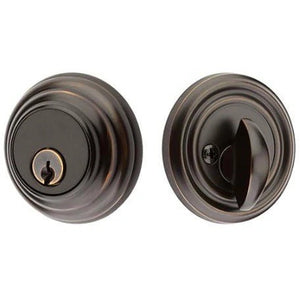 LOW PROFILE DEADBOLT WITH 2-3/8" BACKSET AND 1/4" ROUND FACEPLATE AND STRIKEPLATE
