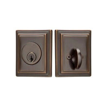 Load image into Gallery viewer, WILSHIRE DEADBOLT WITH 2-3/8&quot; BACKSET AND 1/4&quot; ROUND FACEPLATE AND STRIKEPLATE

