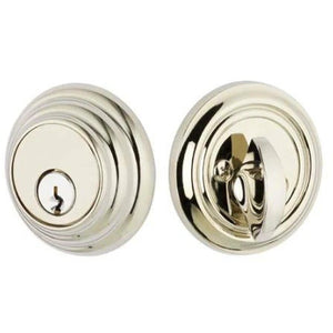 LOW PROFILE DEADBOLT WITH 2-3/8" BACKSET AND 1/4" ROUND FACEPLATE AND STRIKEPLATE