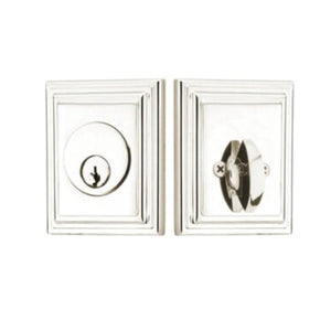 WILSHIRE DEADBOLT WITH 2-3/8" BACKSET AND 1/4" ROUND FACEPLATE AND STRIKEPLATE