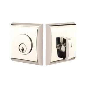 NEOS DEADBOLT WITH 2-3/8" BACKSET AND 1/4" ROUND FACEPLATE AND STRIKEPLATE
