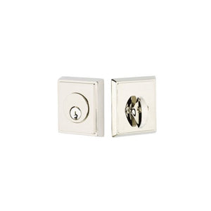 RECTANGULAR DEADBOLT WITH 2-3/8" BACKSET AND 1/4" ROUND FACEPLATE AND STRIKEPLATE