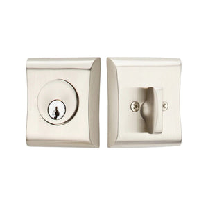 NEOS DEADBOLT WITH 2-3/8" BACKSET AND 1/4" ROUND FACEPLATE AND STRIKEPLATE