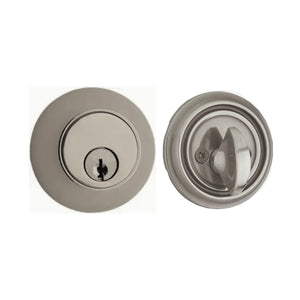 REGULAR DEADBOLT WITH 2-3/8" BACKSET AND 1/4" ROUND FACEPLATE AND STRIKEPLATE