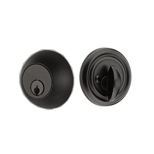 REGULAR DEADBOLT WITH 2-3/8" BACKSET AND 1/4" ROUND FACEPLATE AND STRIKEPLATE