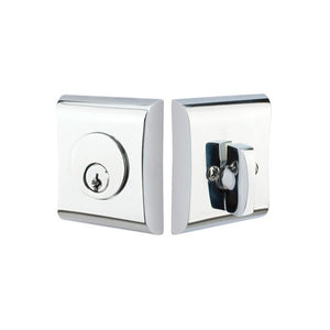 NEOS DEADBOLT WITH 2-3/8" BACKSET AND 1/4" ROUND FACEPLATE AND STRIKEPLATE