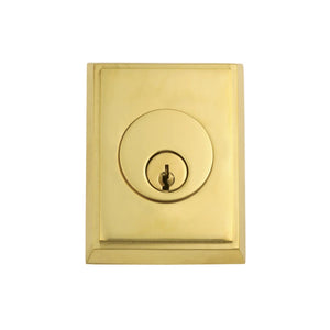 RECTANGULAR DEADBOLT WITH 2-3/8" BACKSET AND 1/4" ROUND FACEPLATE AND STRIKEPLATE