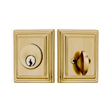 Load image into Gallery viewer, WILSHIRE DEADBOLT WITH 2-3/8&quot; BACKSET AND 1/4&quot; ROUND FACEPLATE AND STRIKEPLATE
