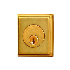 RECTANGULAR DEADBOLT WITH 2-3/8" BACKSET AND 1/4" ROUND FACEPLATE AND STRIKEPLATE