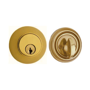 REGULAR DEADBOLT WITH 2-3/8" BACKSET AND 1/4" ROUND FACEPLATE AND STRIKEPLATE